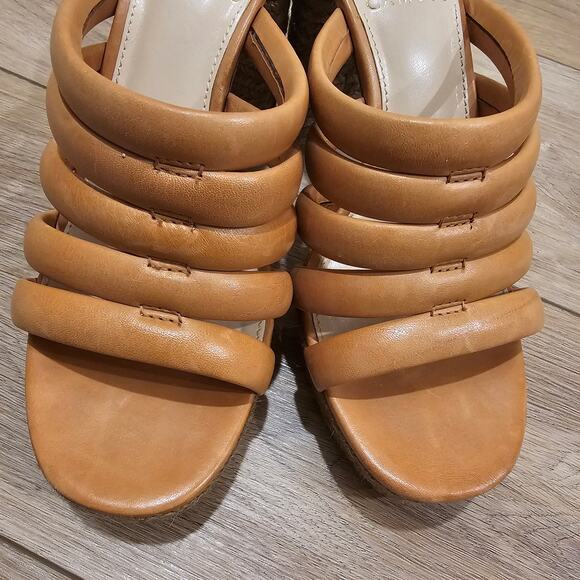 Vince Camuto Patrest Cognac Leather Mule Heels Size 6.5 - Picture 3 of 9